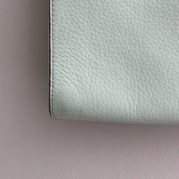 Kate Spade Mint Green Leather Perforated Flap Shoulder Bag - Picture 10 of 14